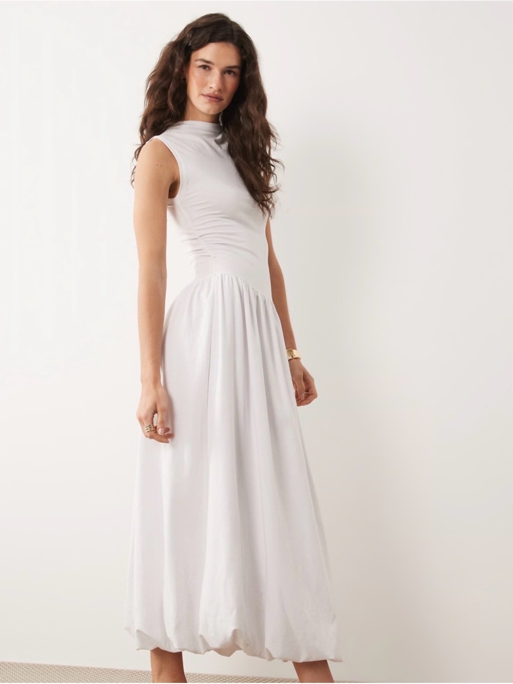 ASOS Design High Neck Dropped Waist Sleeveless Midaxi Dress Size 4 NWT